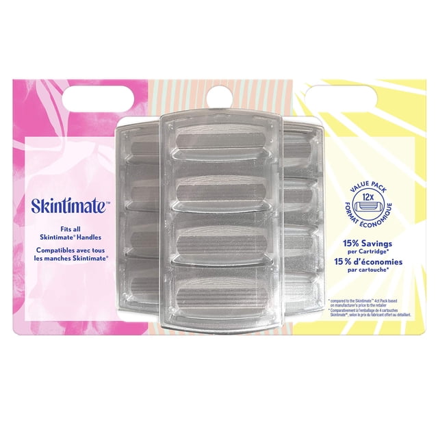 Cartuchos de recarga Razor Skintimate de 4 hojas con aloe, 12 unidades