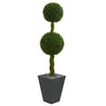 thumbnail image 6 of Nearly Natural 5 ft. Double Ball Boxwood Topiary Artificial Tree in Slate Planter UV Resistant (Indoor/Outdoor)r), 6 of 6