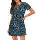 thumbnail image 1 of Balery Bicycle Colorful Camisón de manga corta con cuello redondo para mujer, cómodo y elegante., 1 of 6