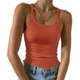 thumbnail image 1 of HSHDLDF Women's Sleeveless Tank Top Form Fitting Scoop Neck Ribbed Knit Basic Cami Shirts, 1 of 7