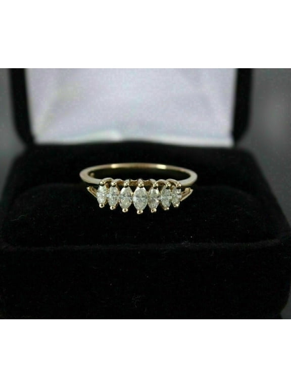 1 Ct Marquise Cut Lab Created Diamond Engagement Cluster Ring 14K Gold Finish
