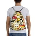 thumbnail image 2 of Kdxio Vehicles Print Drawstring Backpack Bag,Waterproof Draw String Back Sack, Gym Drawstring Bags Swim Bag For Unisex, 2 of 9