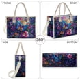 thumbnail image 3 of ZUXONGSY Galaxy Butterfly Floral Print Clear PVC Tote Bag for Women, Lightweight Large Shoulder Handbag with Zipper, for Daily Work Commute, 3 of 7