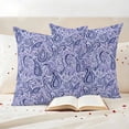 thumbnail image 3 of Purple Navy Blue Outdoor Waterproof Pillow Covers, Retro Botanical Abstract Art Decorative Square Throw Pillowcase Sofa Cushion Sham for Patio/Couch/Chair, 18"x18" 2 Pack, 3 of 8