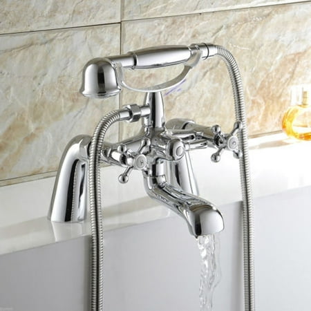 shower tub bath faucet handshower filler chrome mount kit hand telephone cold