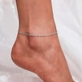 thumbnail image 4 of CHIC & ARTSY Figaro Anklet 925 Sterling Silver Figaro Link Chain Anklet Bracelet Sexy Beach Ankle Bracelet for Women Flat Figaro Chain Anklets Adjustable 10.5 Inches, 4 of 6