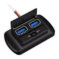 thumbnail image 2 of Zócalo Del Cargador USB Coche 12V/24V Con El Adaptador Dual Panel Mercado Interruptor QC3.0, 2 of 8