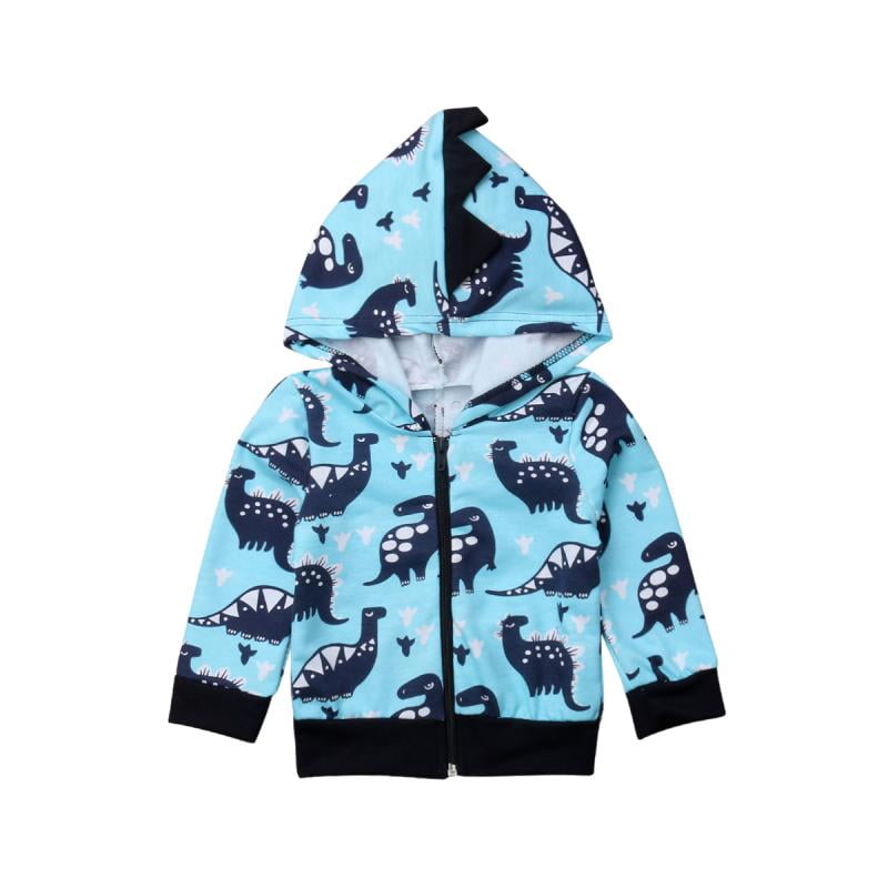 Baby Boys Girls HOODIES with DINOSAUR feature Jumper Top jacket Age1-5 Years 