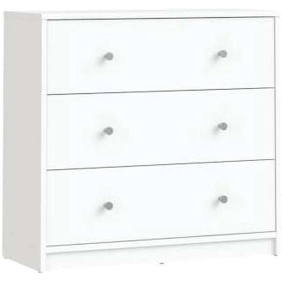 White 3 Drawer Nightstand - Large Bedside Dresser for Stylish Storage$$Home Decor, Kitchen, & Other