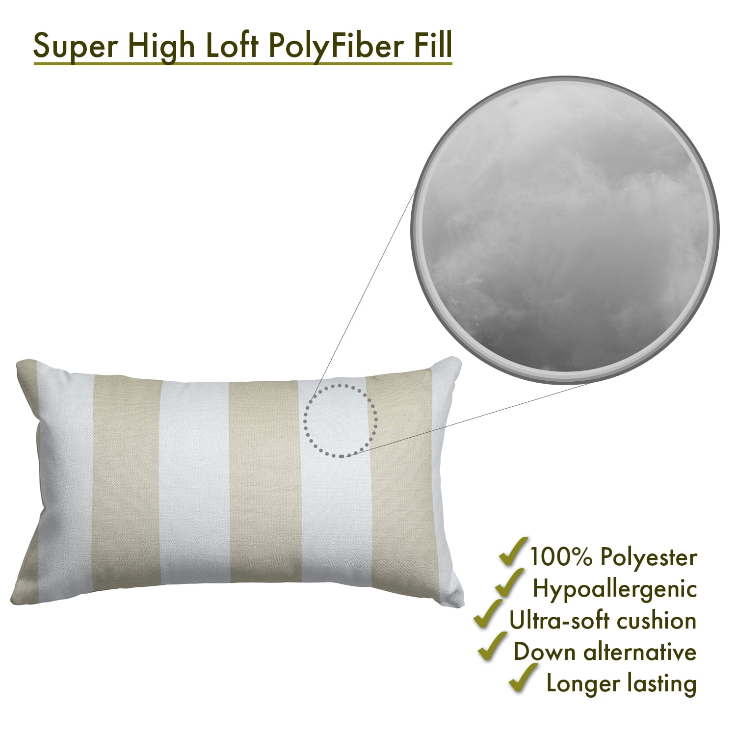 Majestic Home Goods Vertical Stripe Indoor Outdoor Small Decorative Throw Pillow