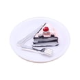 thumbnail image 3 of Pastel de Postre de Casa de Muñecas , Accesorios de Cocina de Casa de Muñecas, Juguetes de Cocina de Muñecas en Miniatura para Decoración de Pastel Negro Rosa Hugo Plato de casa de muñecas, 3 of 10