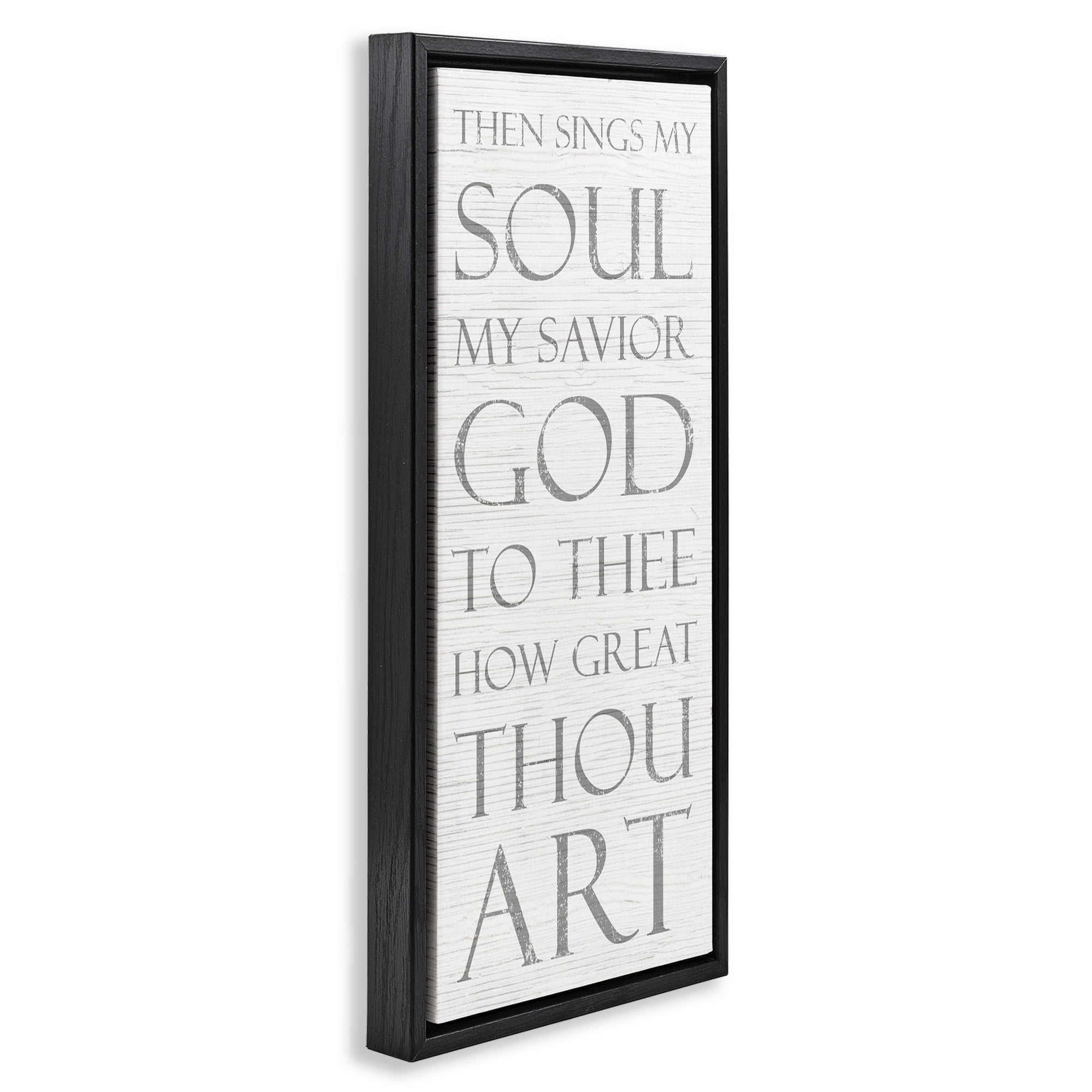 Stupell Industries Then Sings My Soul Religious Religious Painting Black Floater Framed Canvas Art Print Wall Art, 15 x 31