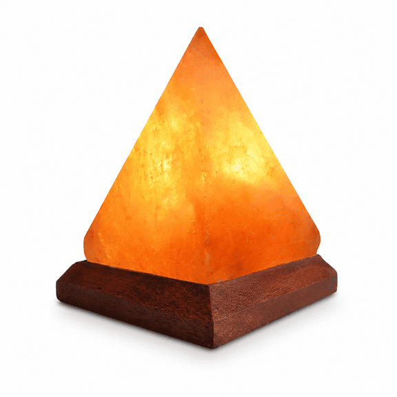 ABPETE Himalayan Salt Lamp USB Pyramid Salt Rock Lamp with 8 Color Changing LED, Crystal Night Light with Wood Base for Desk Office Home Yoga Holiday Gift