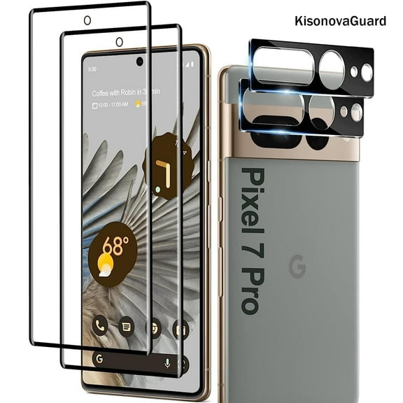 [2 2Pack] for Google Pixel 7 Pro Screen Protector with Camera Lens Protector [Fingerprint Unlock Support] [9H Hardness] [Easy to Install] [HD Clear] Tempered Glass Screen Protector for Pixel 7 Pro