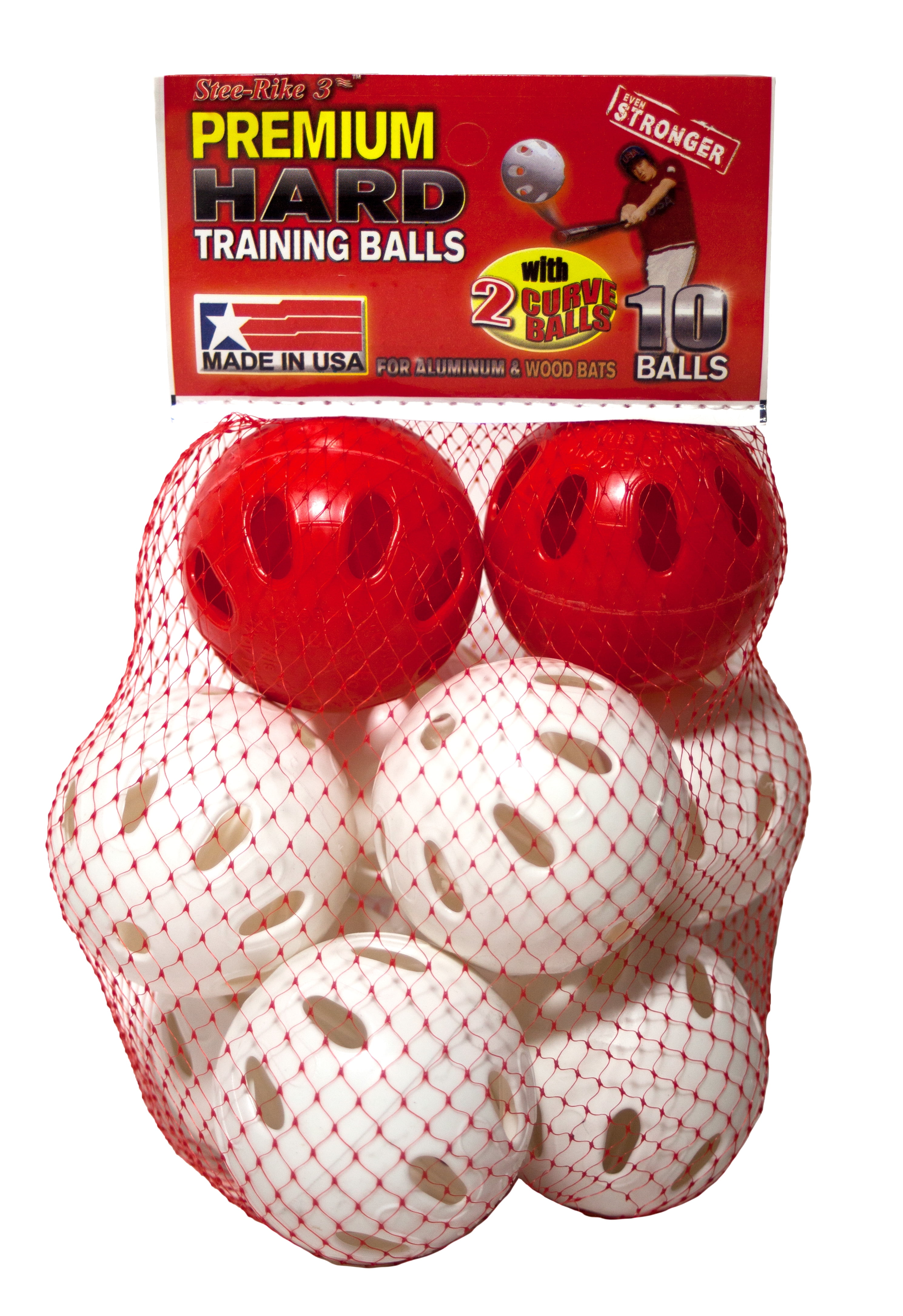 Stee-Rike 3 Premium Dur Entraînement Baseball Set de 20 boules Wiffle pratique 