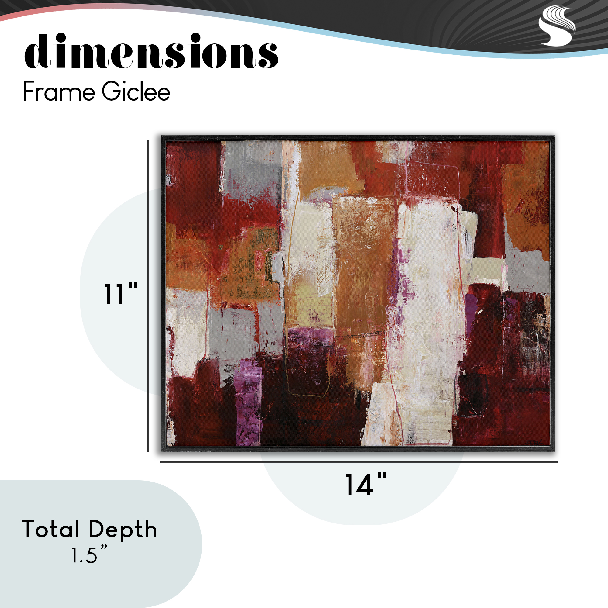 Deconstructed City Abstract Black Framed Giclee Art, design by Design Fabrikken