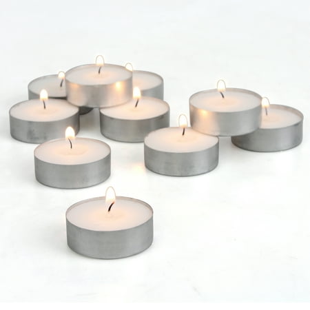 Eternal Light Candles Stonebriar 4 Hour White Unscented Long Burning Tea Light Candles, Candle Accessories for Birthdays, Weddings, Spas, or Everyday Home Decor, 100 Bulk Pack ()