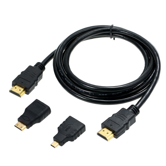 Cable HD Irfora 3 en 1 Cable de HD Cable HD a macho Línea de cable + Adaptador Micro HD + Mini Adaptador HD 1.5M Irfora Cable HD