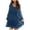 *Dark Blue, variant on ClodeEU Women's V Neck Long Sleeve Dress ,Dot Loose Babydoll Dress with Elastic Waist White,Womens Plus L