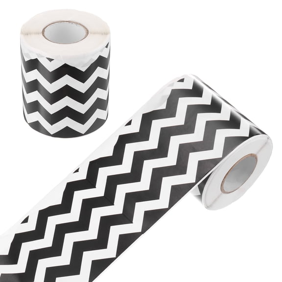 Uxcell 66ft Black White Stripe Bulletin Board Borders, Scalloped Rolled Border Trim Decor for Classroom Desk Window Wall Decoration