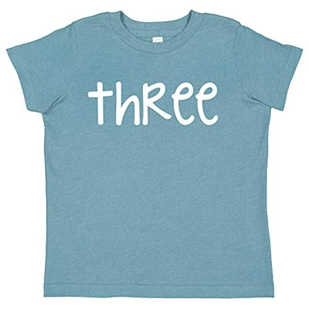 

7 ate 9 Apparel Unisex Kids Three Birthday Shirt for Boys 3 Birthday Shirt 3rd Bday Third Shirts Light Blue Shirt