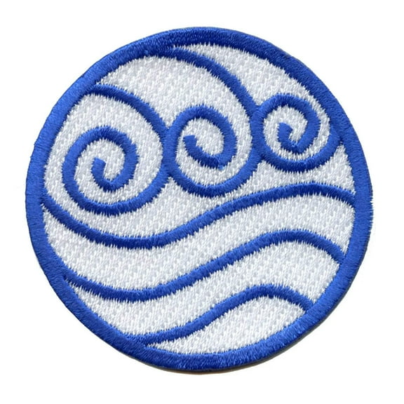 Water Nation Symbol Round Embroidered Iron On Patch