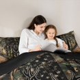 thumbnail image 4 of Castle Fairy Camo Flag Deer Queen Comforter Set 3 Pieces,Oak Vine Distressed Stars Comforter Sets Queen,Olive Black Brown,Black Reversible,1 Comforter and 2 Pillowcases, 4 of 6