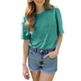 thumbnail image 7 of Endives Women's Short Sleeve T-shirts Crew Neck Drop Shoulder 2D Printed Basic Top Oversized Tee Fashion, 7 of 7