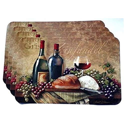 Wine Themed Plastic Placemats Set of 4