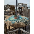 thumbnail image 2 of Outdoor Tablecloths with Umbrella Hole & Zipper, Vintage Sea Turtle Round Tablecloth 54 Inch, Brown Nautical Anchor Bubbles Coastal Waterproof Table Cloth, Patio/Pool/Picnic Table Covers, 2 of 8