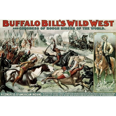 Unknown Buffalo - Buffalo Bills Wild West - Poster Stretched Canvas - Unknown (24 x 36)
