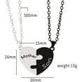 thumbnail image 4 of 2Pcs Love Heart Puzzle Pendant Necklace Set Adjustbale Broken Split Heart Best Friend Matching Necklace for Women Men Brother Sister Friendship Jewelry Gift, 4 of 4