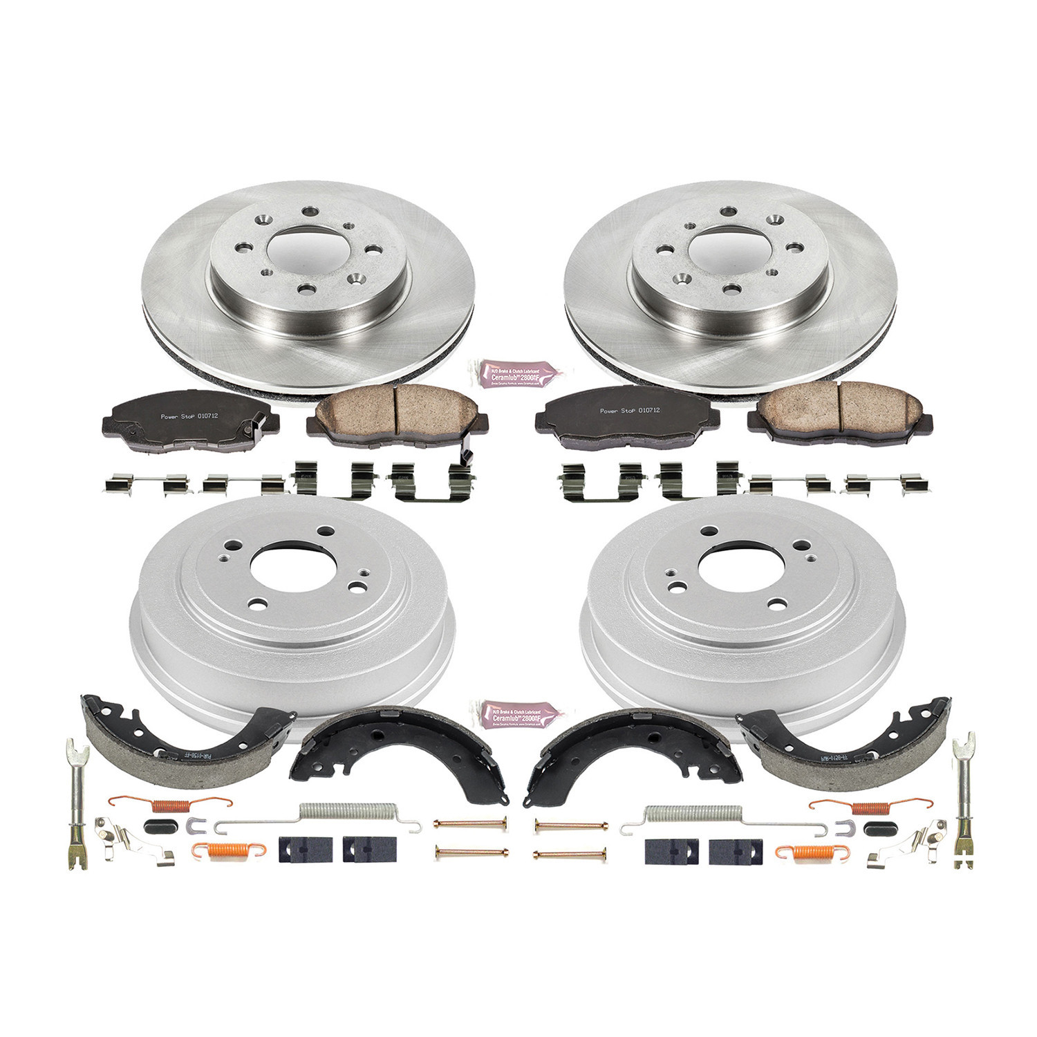 Power Stop Front and Rear Stock Replacement Drum and Shoe Kit KOE15086DK