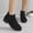 Black, variant on POROPL Womens Ankle Boots Chunky Pointed Toe Suede Shoes,Boots Size 5.5