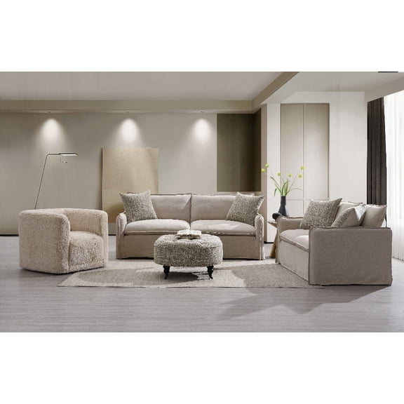 Modern Linen 3PCS Living Room Set (220×80×75cm) with Timeless Design and Comfort