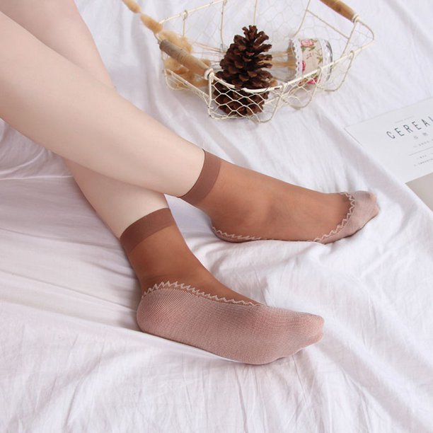 Mujeres Sexy terciopelo antideslizante simple encaje corto calcetín de algodón inferior Cored medias cortas tobillo alta elasticidad calcetinespangjing