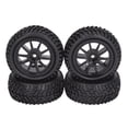 thumbnail image 3 of RC Wheel And Tires, Stable Black RC Rubber Tires And Wheel Better Handling Practical 12mm Hex  For 1/16 RC Car For Modification, 3 of 8