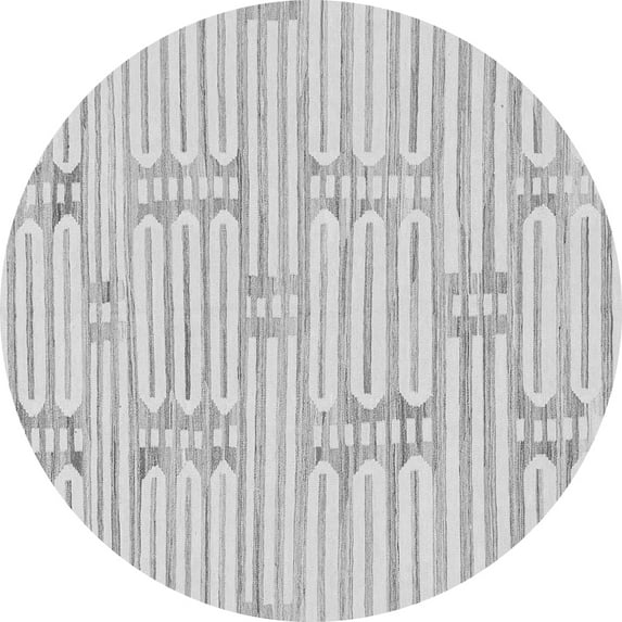 Ahgly Company Indoor Round Solid Gray Modern Area Rugs, 8' Round