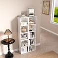 thumbnail image 3 of VAFHYLLIS 5 Cube Storage Organizer, 5 Tier Cube Low Bookcase Freestanding Storage Display Organizer, Five-Cubes Open Shelf Bookshelf for Home Office White, 5-Cube, 3 of 7