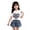 E309-White, variant on hengsof Girls Cute Heart Print Short Sleeve Crewneck T Shirt Denim Shorts Set, Summer Casual Cotton Soft Two Piece for 0-5 Years