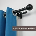 thumbnail image 6 of Double Curtain Rods for Windows 36-72 Inches, Adjustable Decorative Window Treatment Curtain Rod with Round & Barrel Finials, 1-Inch Front and 5/8 Inch Back Matte Black Double Telescoping Drapery Rod, 6 of 6