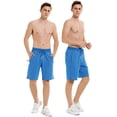 thumbnail image 6 of QPNGRP Men's Workout Stretch Shorts Casual Drawstring Elastic Zipper Pockets Lakeblue 34, 6 of 8