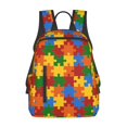 thumbnail image 1 of Colorful Puzzle Autism Awareness Backpack Casual Shoulder Daypack Lightweight Travel Backpack For Men Women, 1 of 5