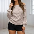 thumbnail image 2 of Wdgfv Lightweight Pullover for Women Elegant Off Shoulder Long Sleeve Knit Pullover Sweater For Women Fashion Forward Styles And, 2 of 5