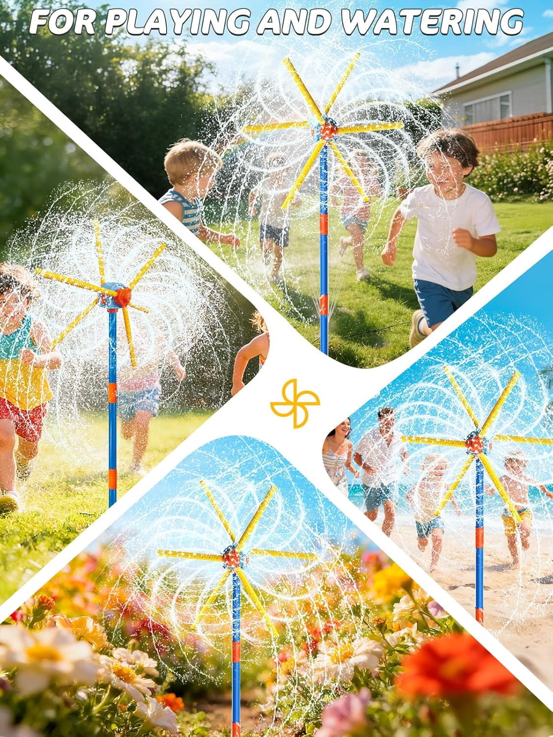 Rotating Windmill Water Sprayer Tool, Outdoor Lawn Garden Sprinkler Gadget, Weather-Resistant Water Dispensing Accessory for Outdoor Relaxation, Practical Outdoor Water Tool