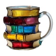 thumbnail image 1 of Taza de café con forma de libro apilado, taza pintada, multifuncional, original, de colección. B, 1 of 9