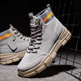 thumbnail image 3 of Zapatos de otoño antideslizantes para hombre, zapatos de protección laboral para hombre, botas Martin informales, transpirables, 3 of 5