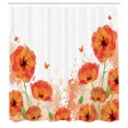 thumbnail image 3 of Ambesonne Flower Shower Curtain, Bridal Watercolor Art, 69"Wx70"L, Red White, 3 of 5
