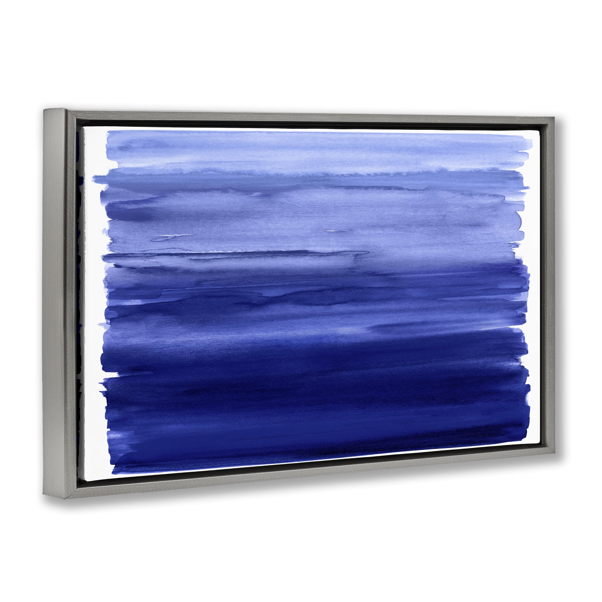 Stupell Industries Oceanic Ombre Blue Gray Framed Floater Canvas Wall Art, design by Allie Corbin