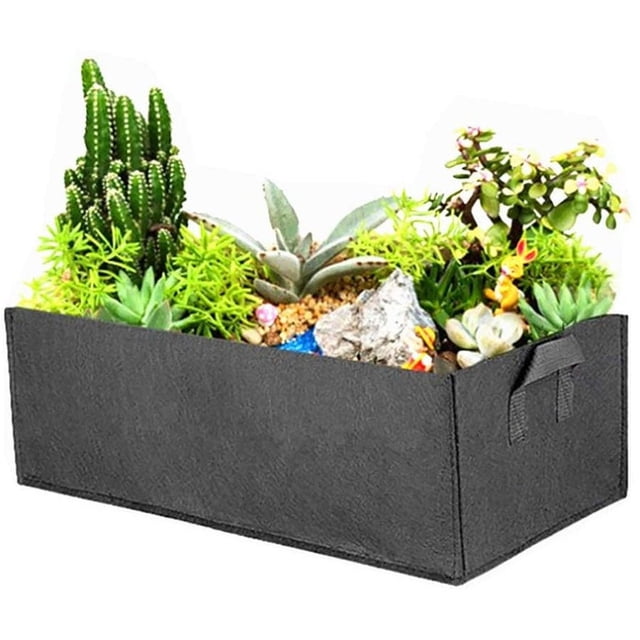 Contenedor de tela cuadrada de color negro para jardinería de verduras